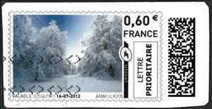 Stamp, Snow covered Trees, France,  , Forests, Snow, Trees, Winter