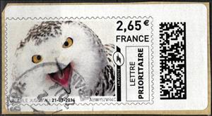 Stamp, Snowy Owl, France,  , Animals (Fauna), Birds, Birds of Prey, Owls