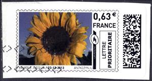 Stamp, Sunflower, France,  , Flowers, Plants (Flora), Sunflowers