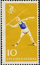 Stamp, Javelin Throw, Germany, Democratic Republic,  , Javelin Throw, Olympic Games, Sports