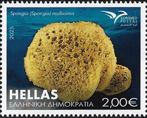 Stamp, Spongia (Spongia) Mollissima, Greece,  , Euromed