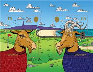 Souvenir Sheet, Royal Golden Guenrsey Goat, Guernsey,  , Goats
