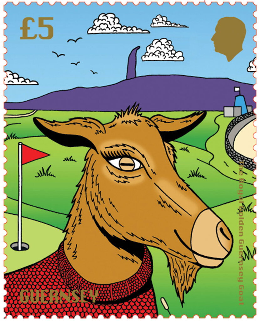 Royal Golden Guenrsey Goat - Red Sweater
