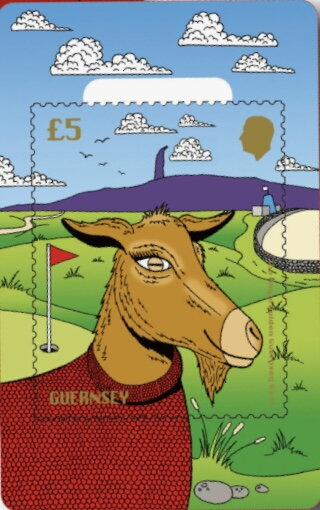 Royal Golden Guenrsey Goat Cryptostamp Red Sweater