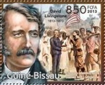 Stamp, 200th Anniversary of the Birth of David Livingstone, Guinea-Bissau,  , Explorers, Famous People