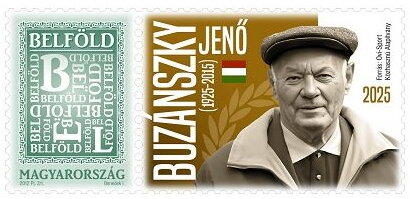 Stamp with Attached Label, Jenő Buzánszky, Football Coach, Hungary,  , Anniversaries and Jubilees, Football (Soccer), Sports
