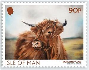 Stamp, Highland Cow, Isle of Man,  , Cattle