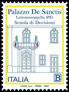 Stamp, De Sanctis Palace, Lettomanoppello, Italy,  , Buildings, Palaces