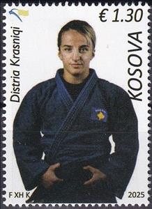 Stamp, Distria Krasniqi, Judoka, Kosovo,  , Athletes, Famous People, Judo