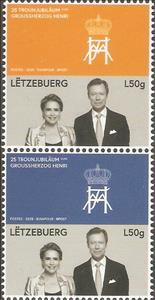 Se-tenant, Silver Jubilee of Grand Duke Henri, Luxembourg,  , Duchess, Dukes, Famous People, Heads of State