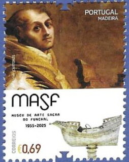 Stamp, Funchal Museum of Sacred Art, 70 Years, Madeira Islands,  , Art, Museums