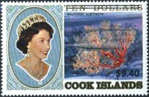 Stamp, Surcharged,Black or Gold, Cook Islands,  