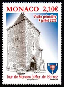 Stamp, Tower of Monaco, Mur-de-Barrez, Monaco,  , Architecture, Towers