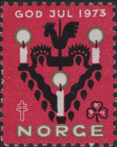 Stamp, Three Candles, Norway,  , Christmas, Lamps and Candles, Tuberculosis / TBC