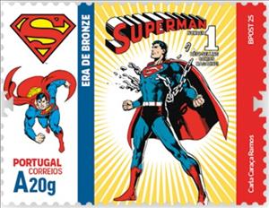 Stamp, Bronze Era Superman, Portugal,  , Cartoons