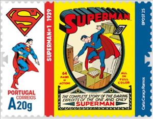 Stamp, Cover of Superman #1 1939, Portugal,  , Cartoons