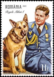 Stamp, King Michael I, Romania,  , Animals (Fauna), Dogs, Famous People, Heads of State, Kings, Mammals, Royalty