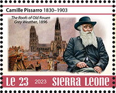 Stamp, Camille Pissarro (1830-1903), Sierra Leone,  , Anniversaries and Jubilees, Famous People, Painters, Paintings
