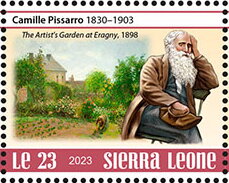 Stamp, Camille Pissarro (1830-1903), Sierra Leone,  , Anniversaries and Jubilees, Famous People, Painters, Paintings