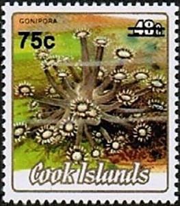 Stamp, Gonipora - Surcharged, Cook Islands,  , Corals and Sponges, Sea Life