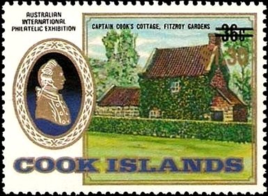 Stamp, Surcharged,Black or Gold, Cook Islands,  