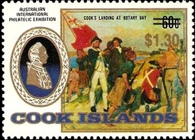 Stamp, Surcharged,Black or Gold, Cook Islands,  
