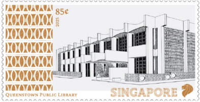 Stamp, Queenstown Public Library, Singapore,  , Architecture, Libraries