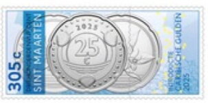 Stamp, 25 Cent Coin, Sint Maarten,  , Banknotes, Coins