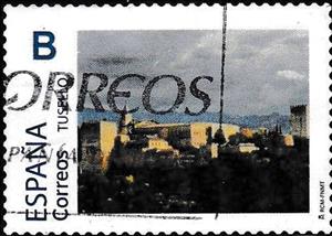 Stamp, Unknown Town View, Spain,  , Townscapes / City Views