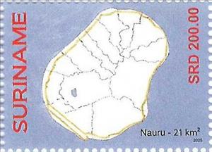 Stamp, Nauru, Suriname,  , Maps