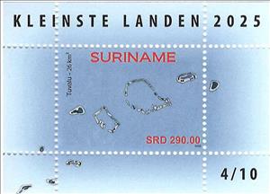 Souvenir Sheet, Tuvalu, Suriname,  , Maps