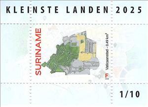 Souvenir Sheet, Vatican City, Suriname,  , Maps
