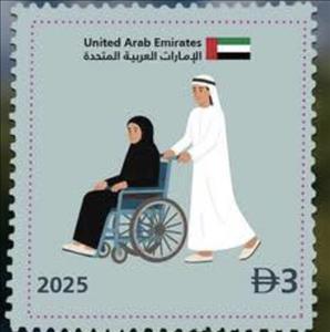 Souvenir Sheet, Year of Community, United Arab Emirates,  , Flags, Wheelchair Driving