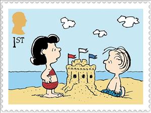 Stamp, Linus & Lucy at the Beach, United Kingdom of Great Britain & Northern Ireland,  , Cartoons, Comics