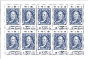 Booklet Pane, Design Inspired by 1847 5c Franklin Stamp, United States of America,  , Famous People, Heads of State, Politicians, Postal Services, Stamps