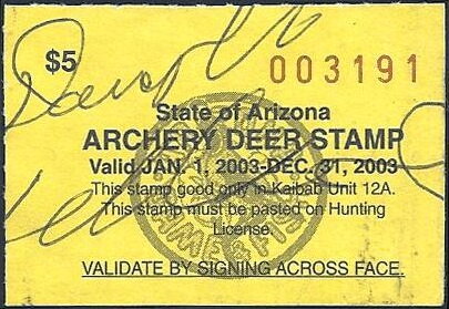 Stamp, Game & Fish Department seal, Arizona (AZ),  , Hunting, Seals (Emblems)