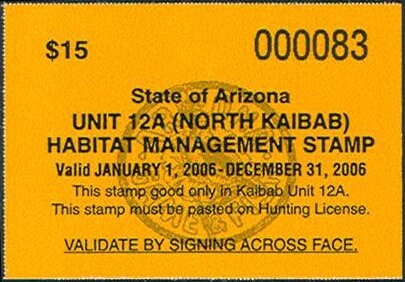 Stamp, Game & Fish Department seal, Arizona (AZ),  , Hunting, Seals (Emblems)