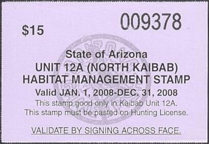 Stamp, Game & Fish Department seal, Arizona (AZ),  , Hunting, Seals (Emblems)