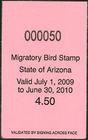 Stamp, Migratory Bird Stamp, Arizona (AZ),  , Hunting
