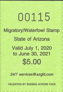 Stamp, Migratory/Waterfowl Stamp, Arizona (AZ),  , Hunting