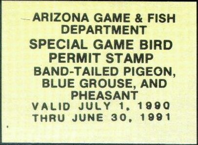 Special Game Bird Permit Stamp