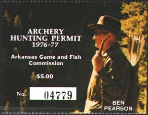 Stamp, Ben Pearson (1898-1971), Arkansas (AR),  , Archery, Headgear, Hunting, Men