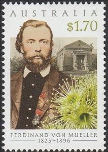 Stamp, Ferdinand Von Mueller and Kunzea muelleri, Australia,  , Botanists, Famous People, Flowers