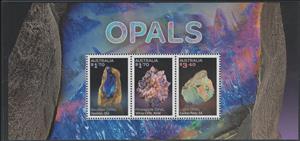 Souvenir Sheet, Opals Minisheet, Domestic Mail, Australia,  , Gemstones, Minerals