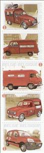 Se-tenant, Old and new delivery vans from the Post, Belgium,  , Cars, Postal History, Postal Services, Transport, Vehicles