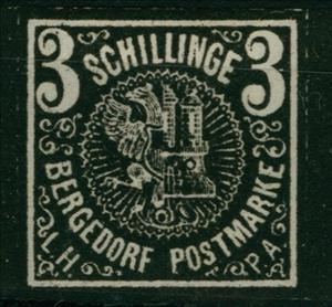 Stamp, Coat of arms, negative print, Bergedorf,  , Coats of Arms
