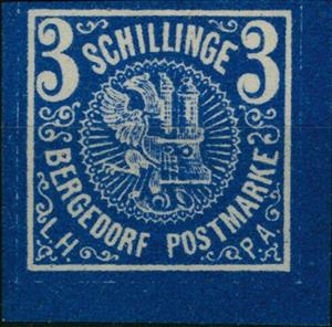 Stamp, Coat of arms, negative print, Bergedorf,  , Coats of Arms