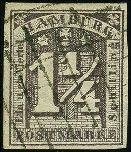 Stamp, Hamburg arms, Bergedorf,  , Coats of Arms, Numbers