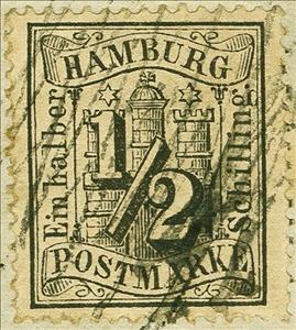 Stamp, Hamburg arms, Bergedorf,  , Coats of Arms, Numbers