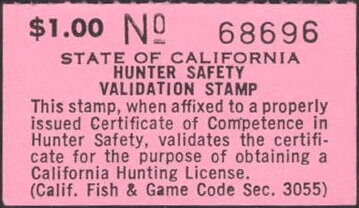 Hunter Safety Validation Stamp